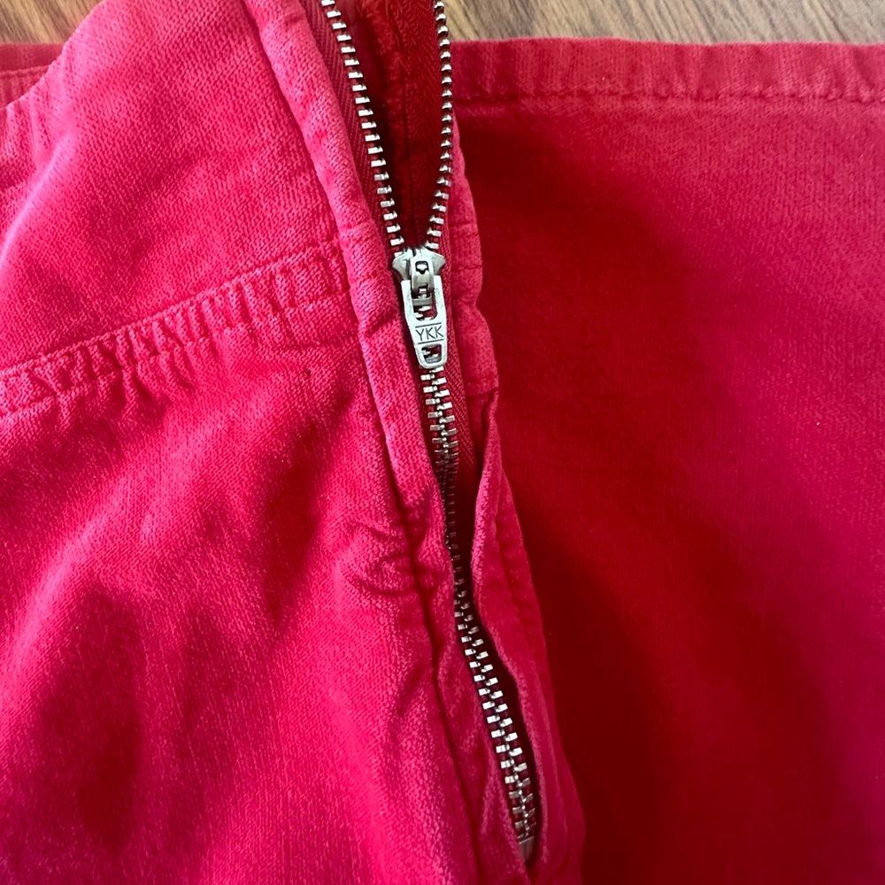 Free People In My Feelings Velvet Crop Slim Flare Pants Red Size Medium - Picture 6 of 9